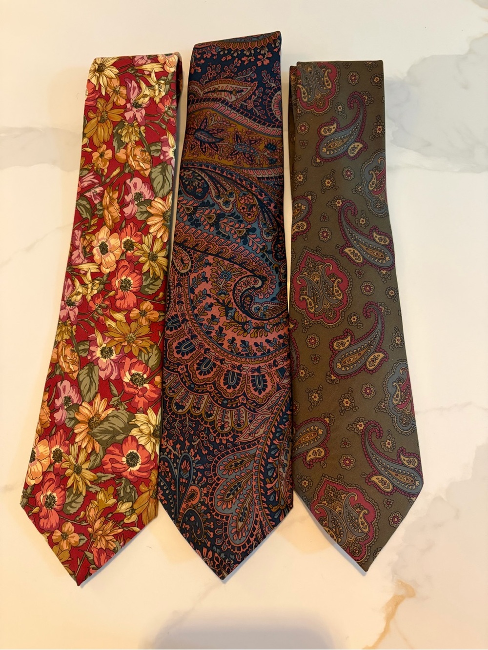 Vintage Men’s Designer Silk Tie Lot of 3